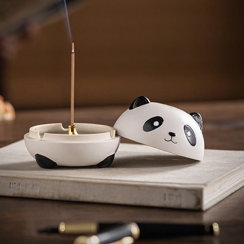 Brûleur d'encens Panda en céramique pour la méditation et la relaxation