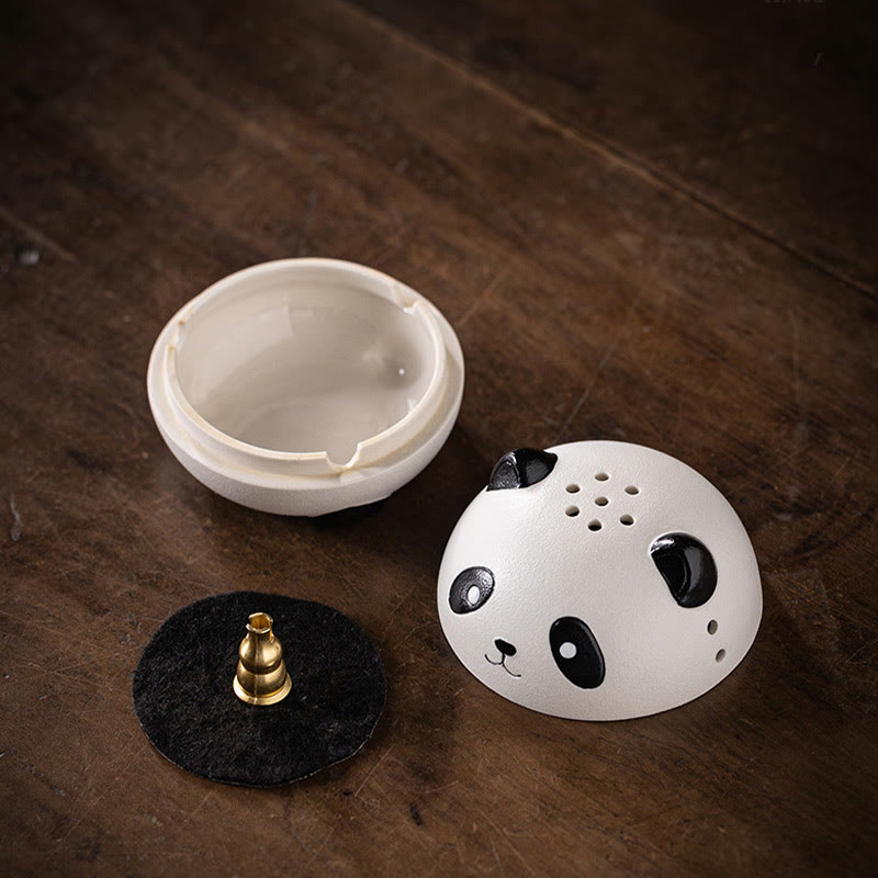 Brûleur d'encens Panda en céramique pour la méditation et la relaxation