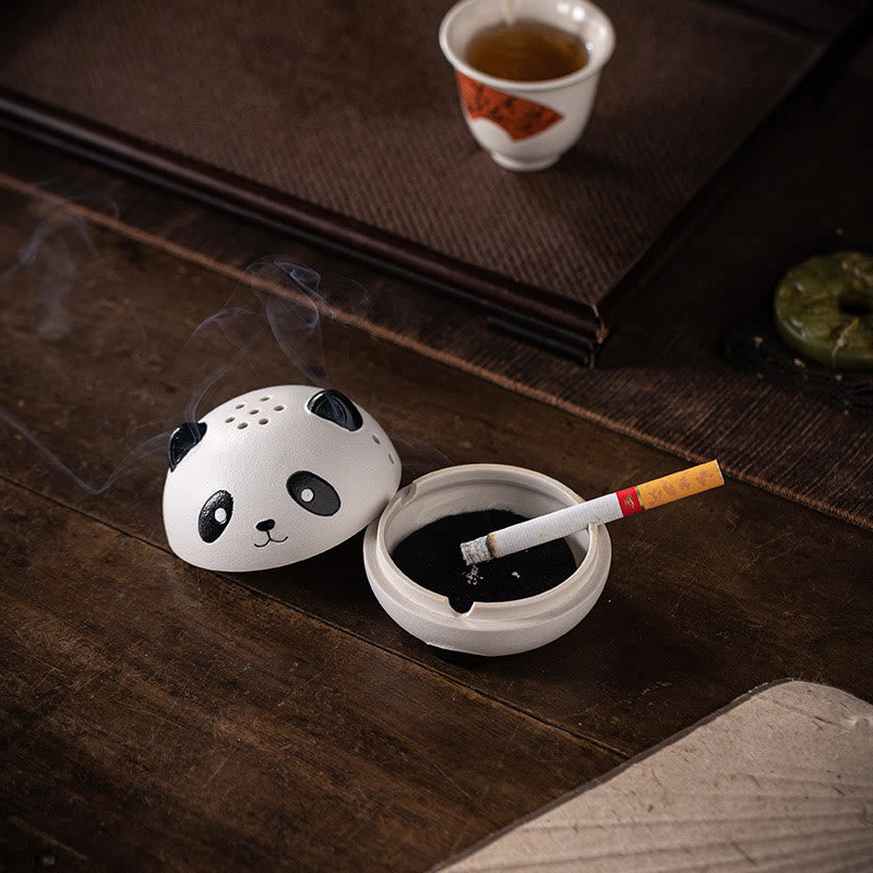 Brûleur d'encens Panda en céramique pour la méditation et la relaxation