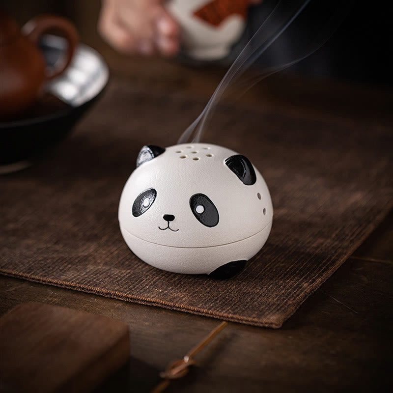 Brûleur d'encens Panda en céramique pour la méditation et la relaxation