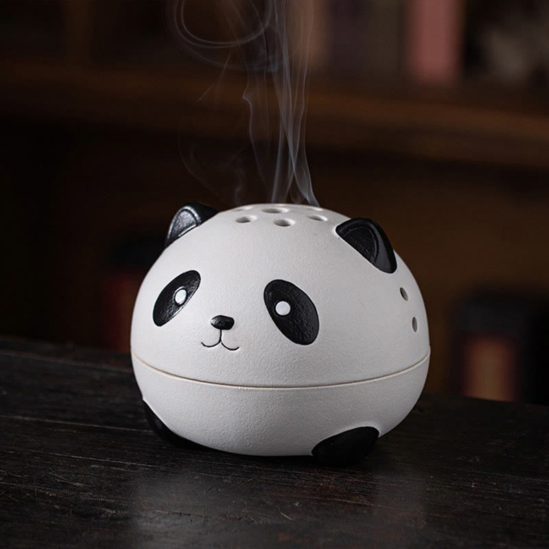 Brûleur d'encens Panda en céramique pour la méditation et la relaxation