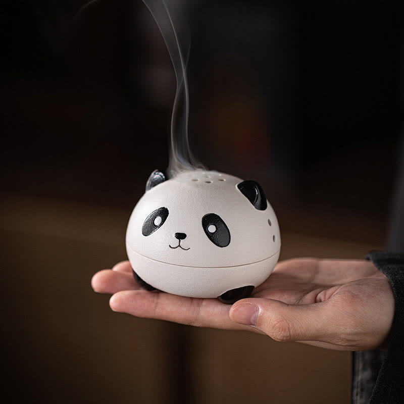 Brûleur d'encens Panda en céramique pour la méditation et la relaxation