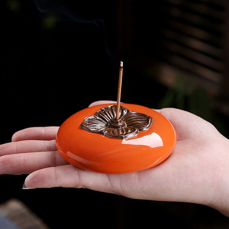Brûleur d'encens en céramique kaki pour la guérison par la méditation