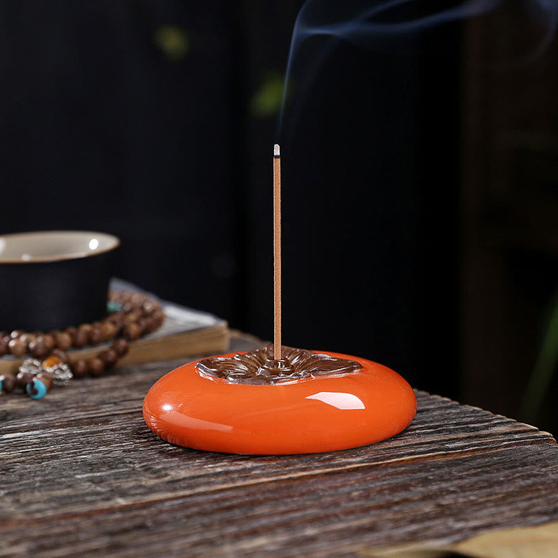 Brûleur d'encens en céramique kaki pour la guérison par la méditation