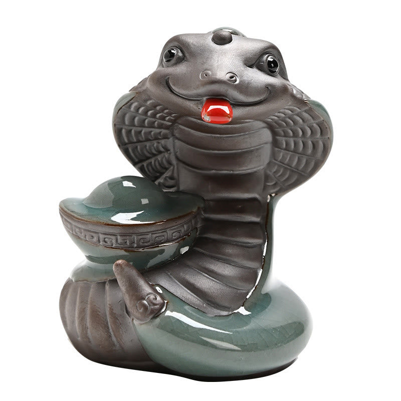 Lingot de serpent en céramique Fu Character Zen Décoration d'intérieur