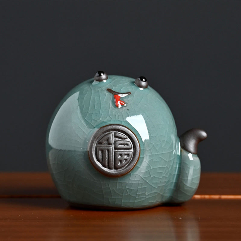 Lingot de serpent en céramique Fu Character Zen Décoration d'intérieur