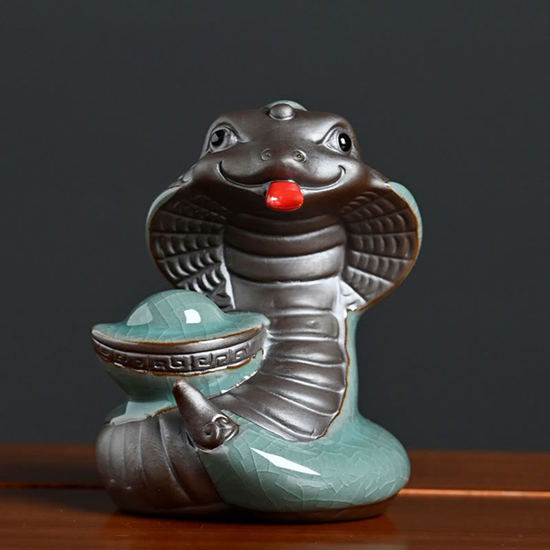 Lingot de serpent en céramique Fu Character Zen Décoration d'intérieur