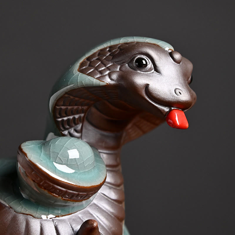 Lingot de serpent en céramique Fu Character Zen Décoration d'intérieur