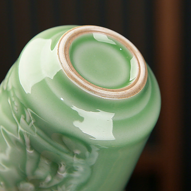 Tasse à thé en céramique avec motif paysage zen | Capacité : 130 à 195 ml