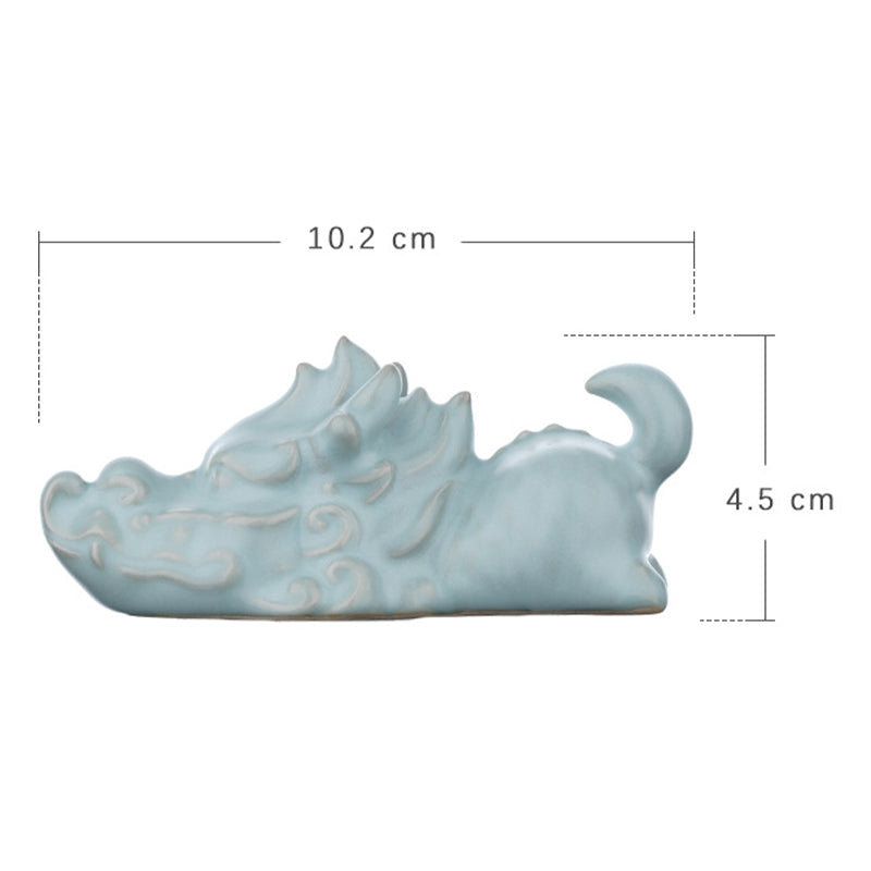 Figurine porte-bonheur en céramique Année du Dragon 10,2 cm Décor