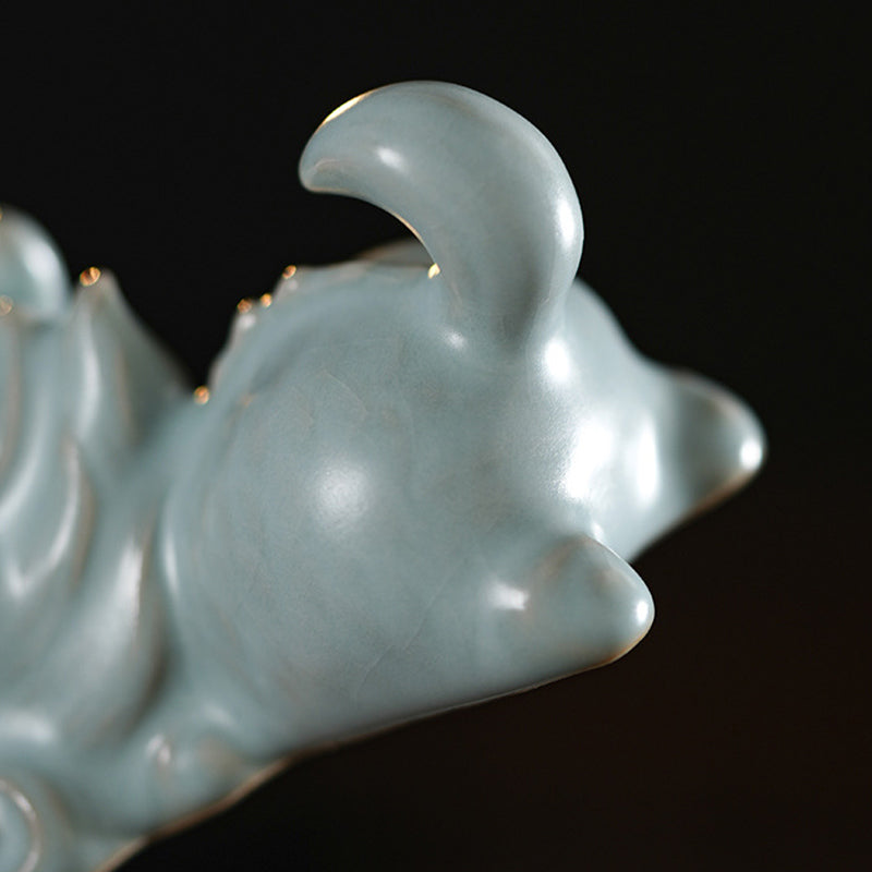 Figurine porte-bonheur en céramique Année du Dragon 10,2 cm Décor