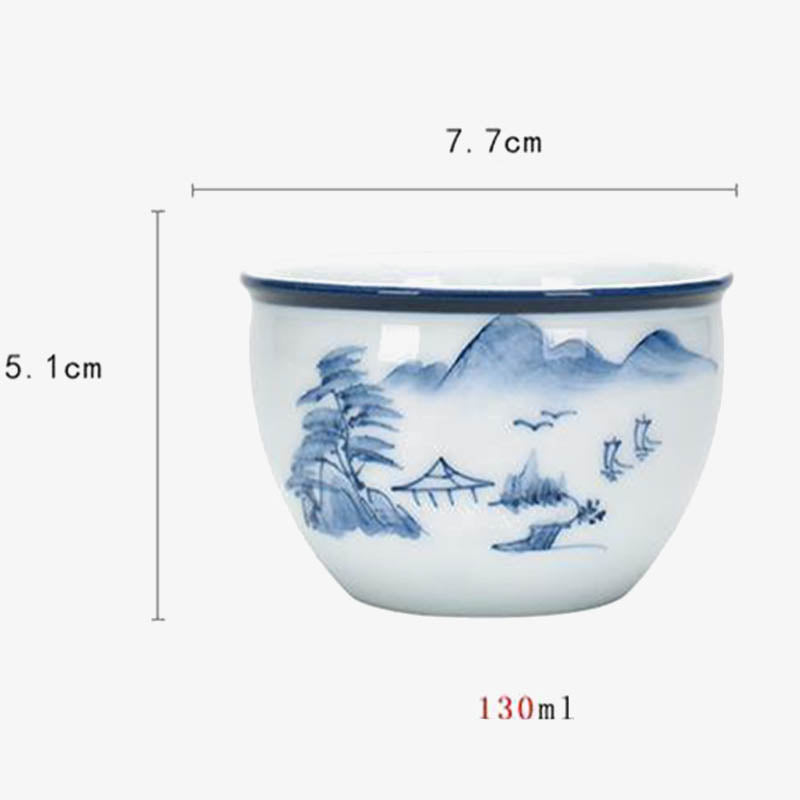 Tasse à thé de méditation zen en céramique 130 ml Koi Fish Lotus