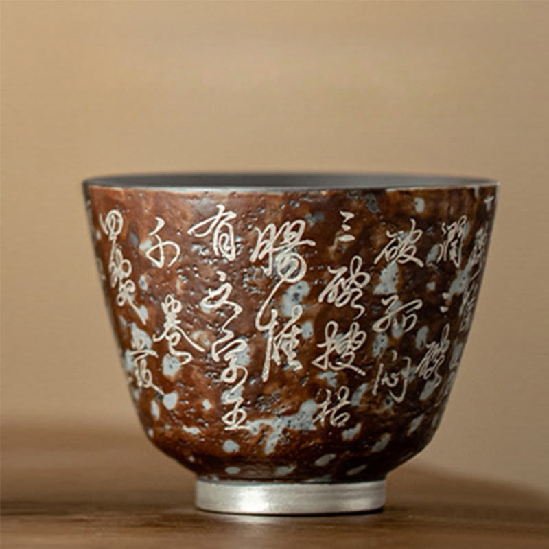 Tasse à thé zen en céramique 100 ml avec coffret cadeau - Décor de méditation