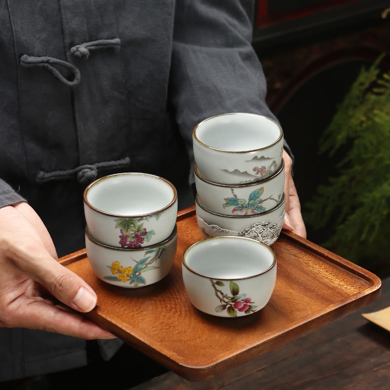 Tasse à thé zen en céramique 130 ml | Motifs de paysages naturels