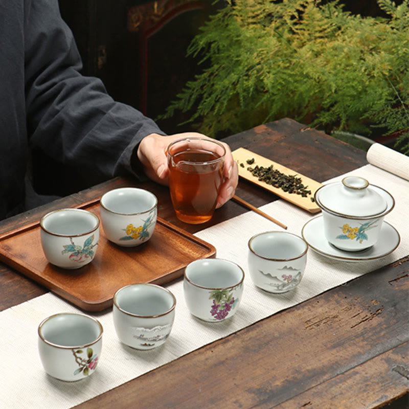 Tasse à thé zen en céramique 130 ml | Motifs de paysages naturels
