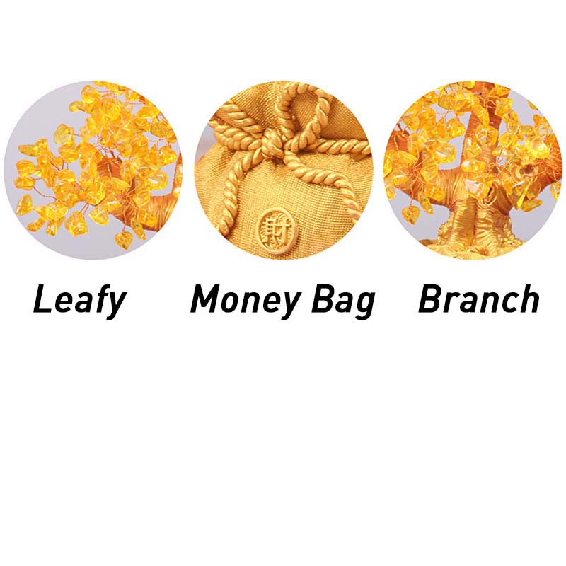 Arbre à argent en citrine naturelle, décoration Feng Shui pour la prospérité