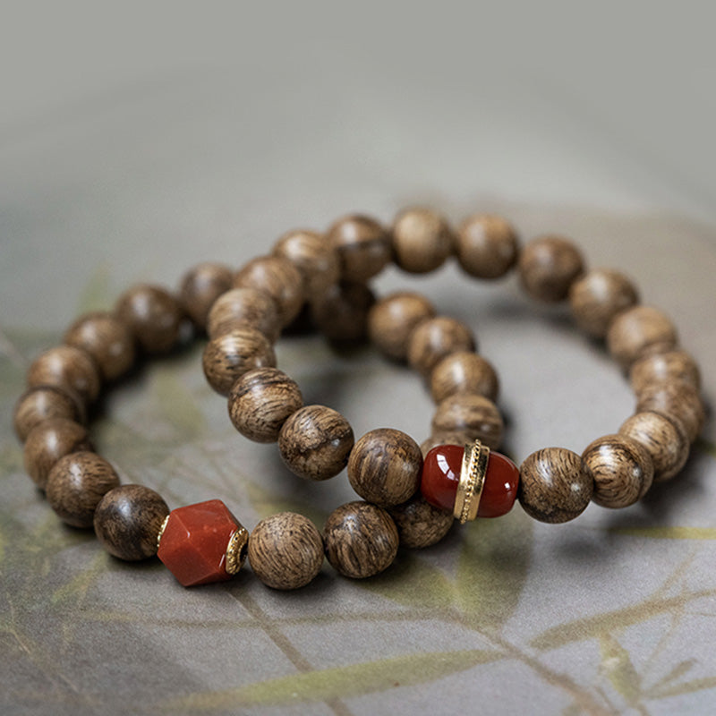 Agarwood Laughing Buddha Meditation Bracelet 10mm 12mm