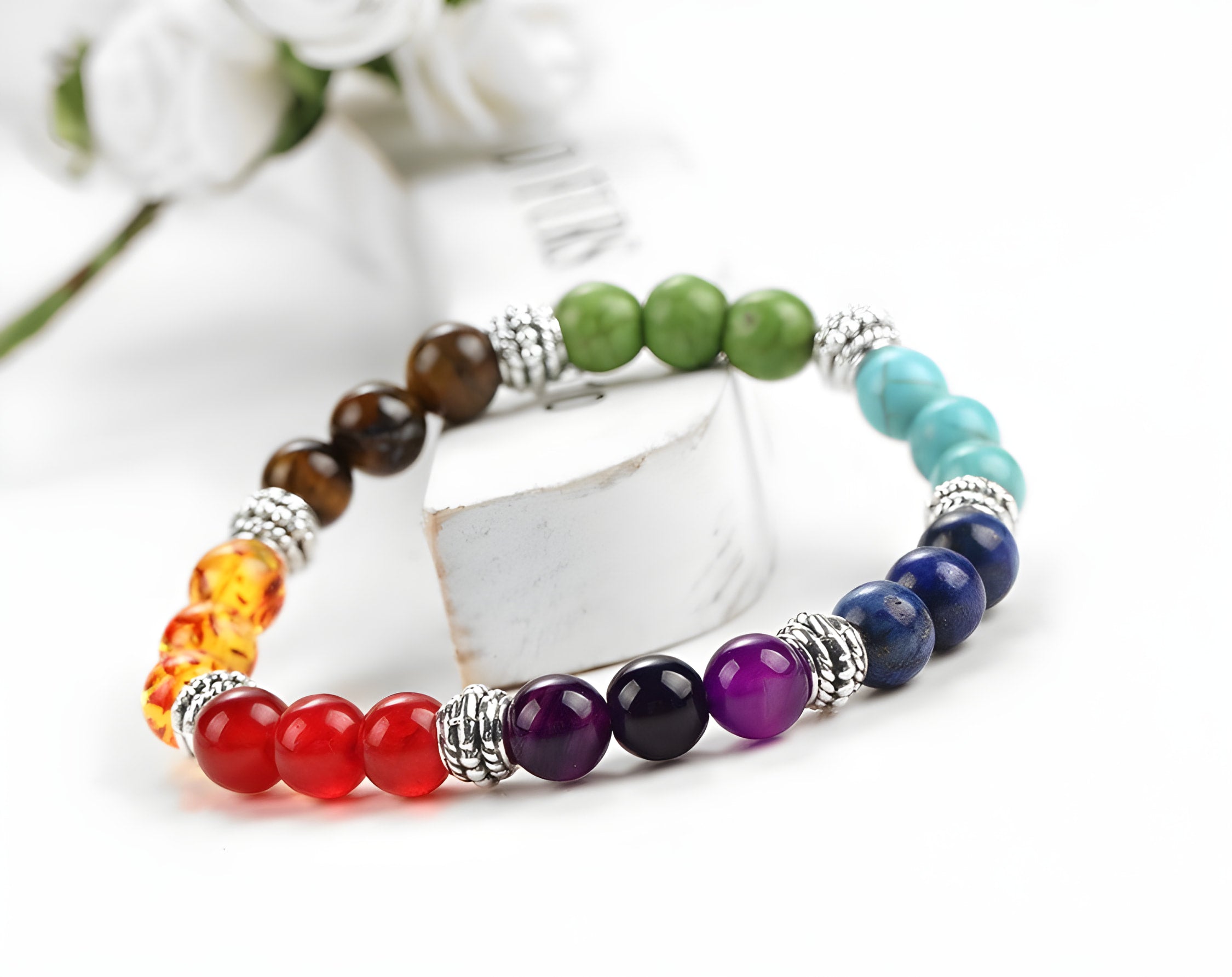 Bracelet de cristaux équilibrant les chakras pour la guérison