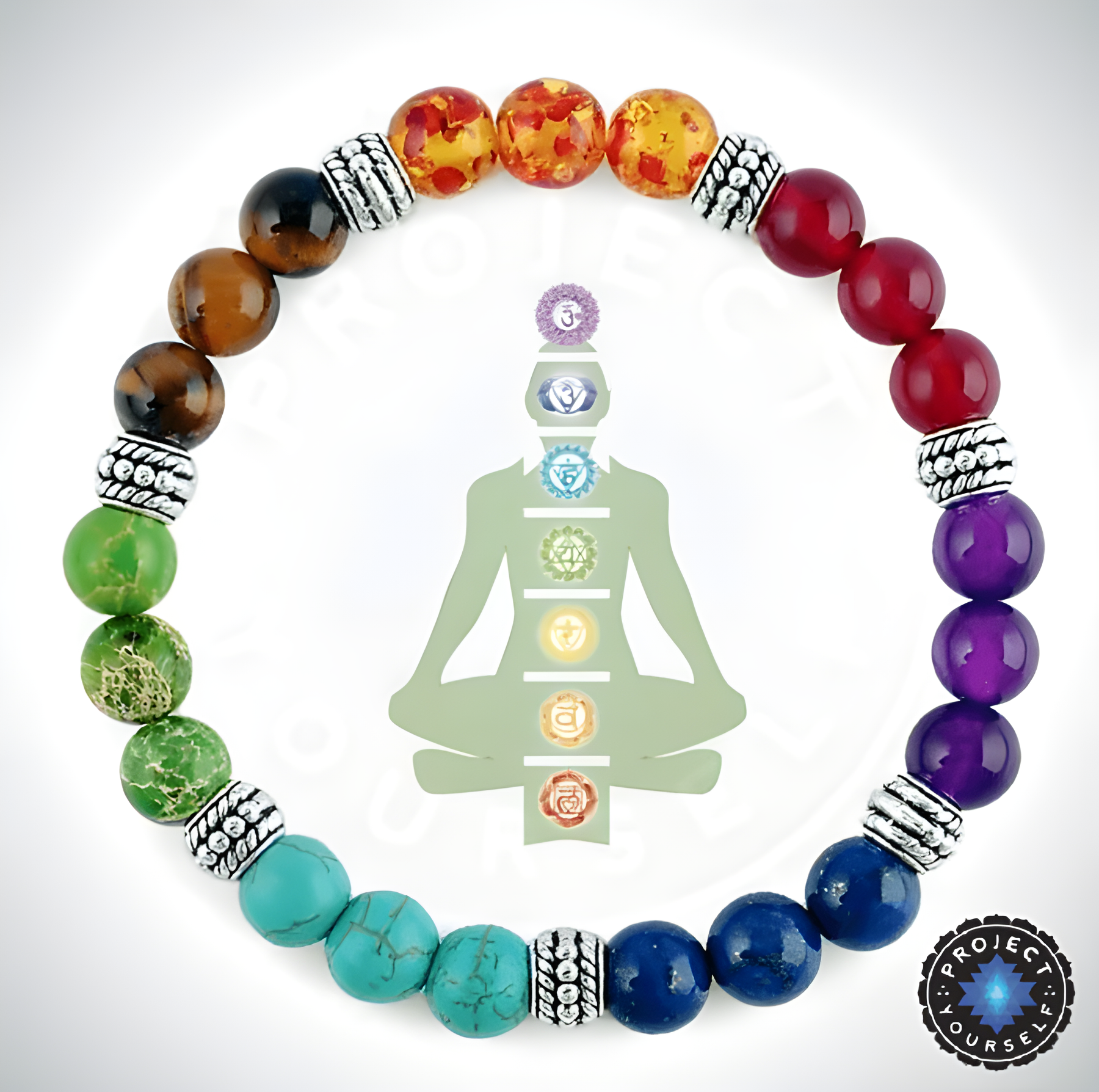 Bracelet de cristaux équilibrant les chakras pour la guérison