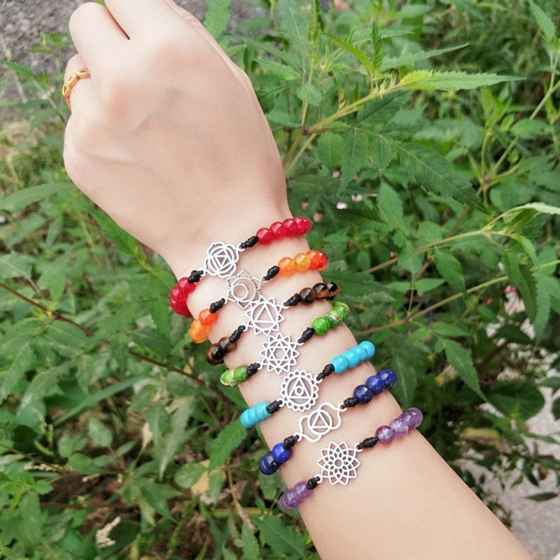Bracelet en pierre naturelle équilibrant les chakras