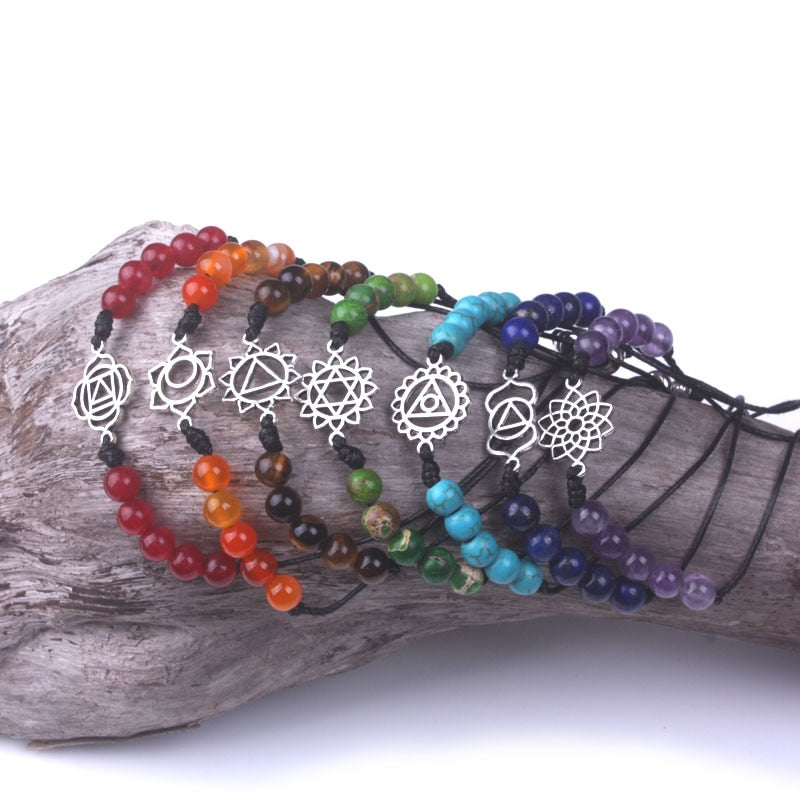 Bracelet en pierre naturelle équilibrant les chakras