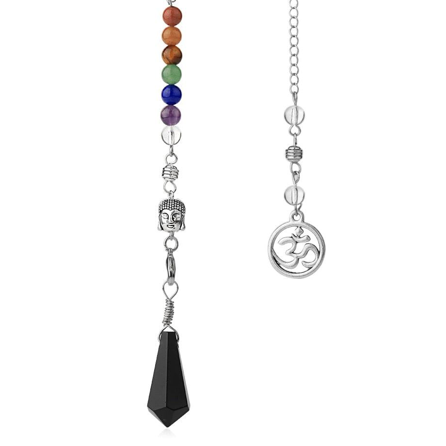 Pendule d'équilibrage des chakras avec tête de Bouddha