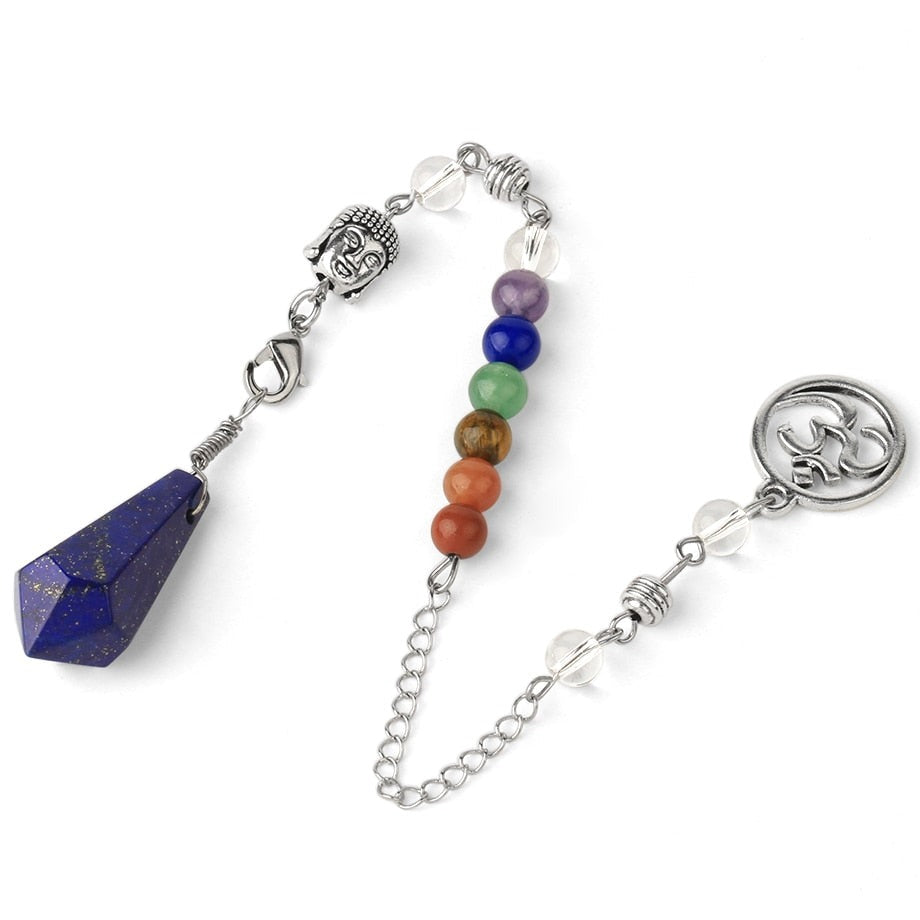 Pendule d'équilibrage des chakras avec tête de Bouddha