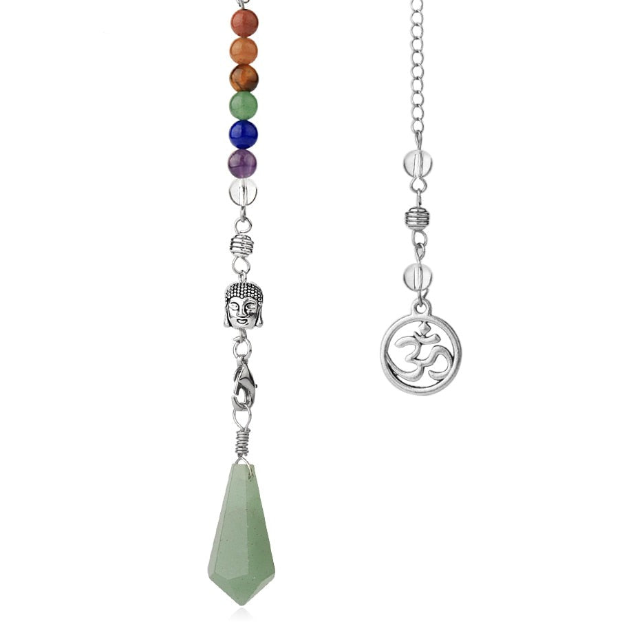 Pendule d'équilibrage des chakras avec tête de Bouddha