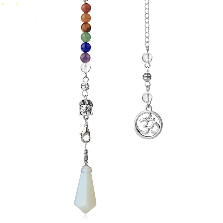 Pendule d'équilibrage des chakras avec tête de Bouddha