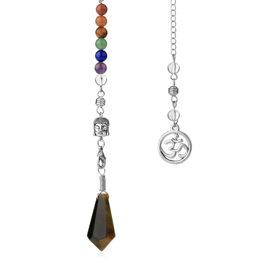 Pendule d'équilibrage des chakras avec tête de Bouddha