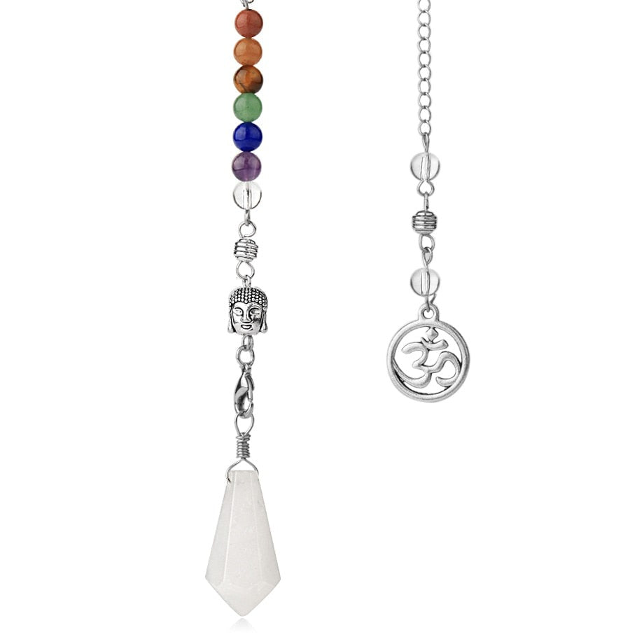 Pendule d'équilibrage des chakras avec tête de Bouddha