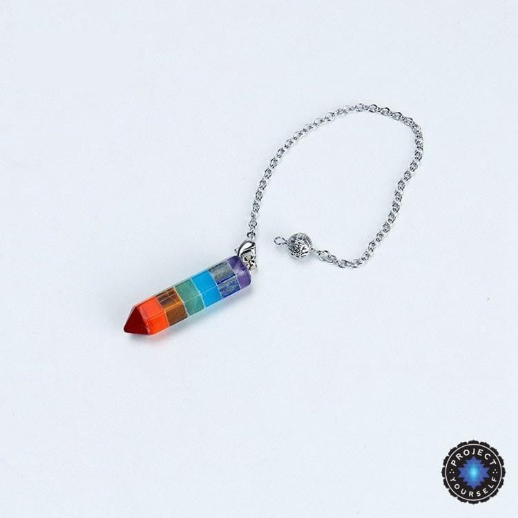Pendule d'équilibrage des chakras avec cristaux de pierres précieuses