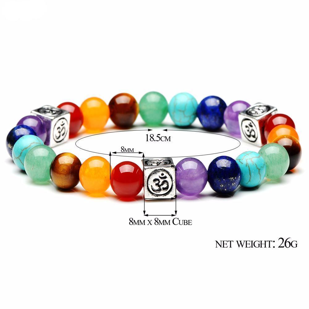 Bracelet de guérison des chakras avec symbole Om