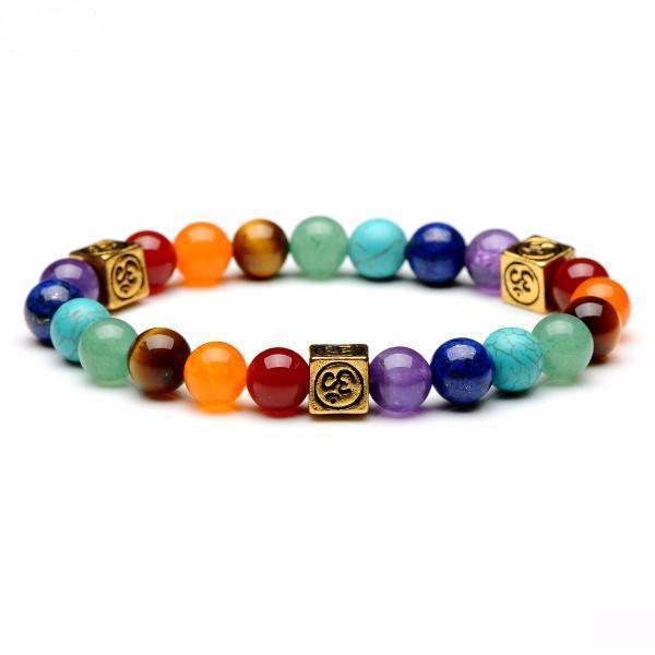 Bracelet de guérison des chakras avec symbole Om