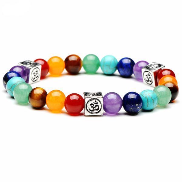 Bracelet de guérison des chakras avec symbole Om