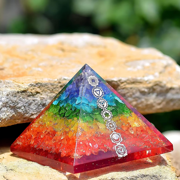 Pyramide arc-en-ciel de guérison des chakras