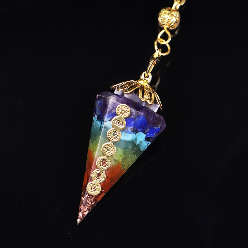 Pendule Orgone Chakra avec Améthyste et Lapis