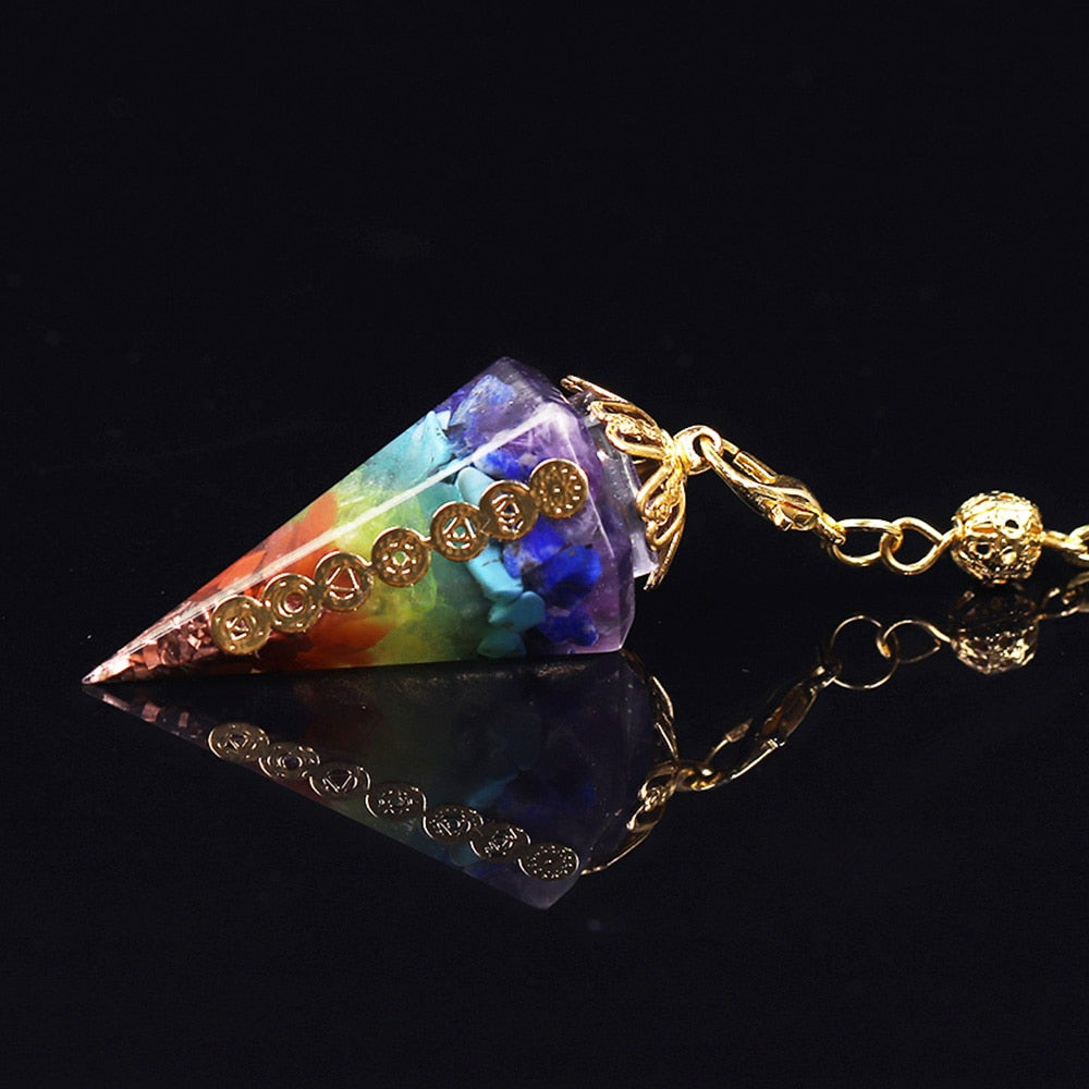 Pendule Orgone Chakra avec Améthyste et Lapis