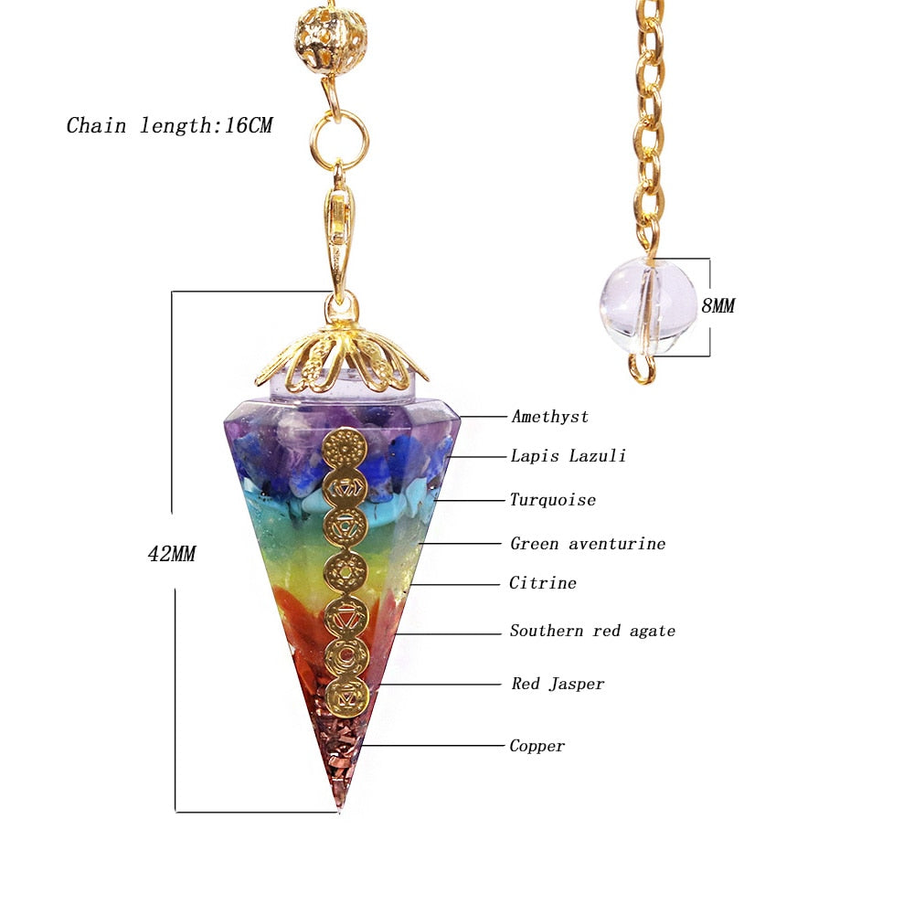 Pendule Orgone Chakra avec Améthyste et Lapis