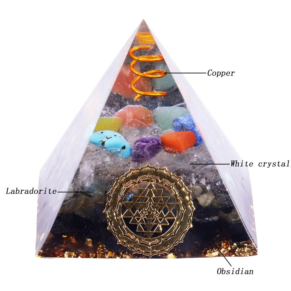 Pyramide d'orgone de protection des chakras