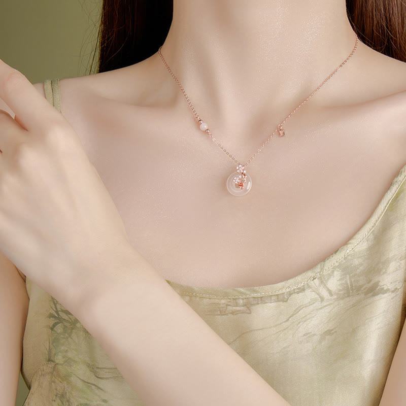 Collier pendentif Koi Peace en argent sterling 925 et calcédoine