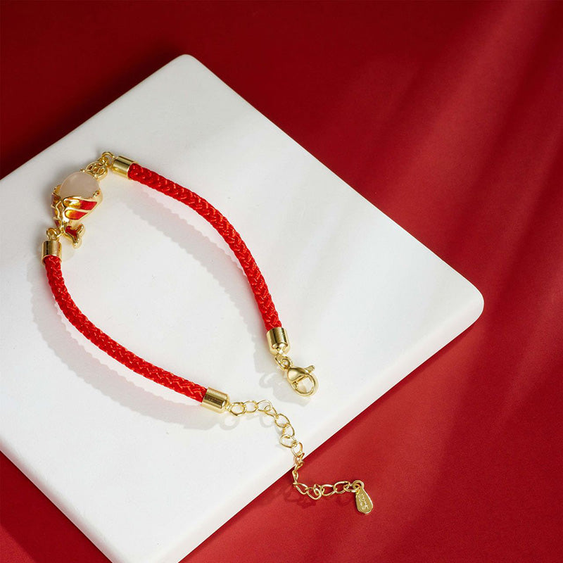 Collier bracelet en calcédoine avec poisson koï pour la chance et la richesse