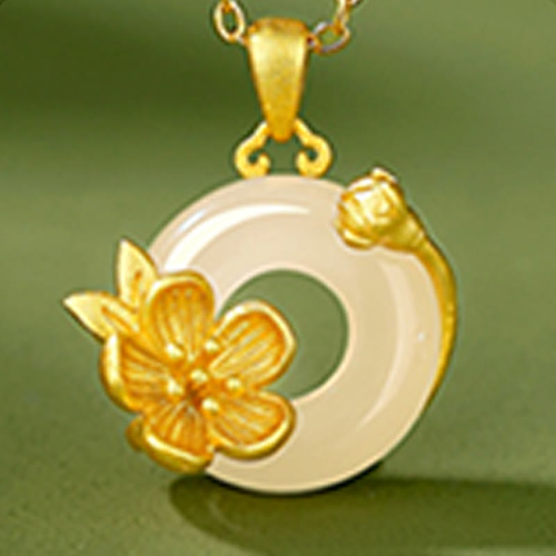 Collier Boucle de Paix en Calcédoine en Argent 925 pour l'Harmonie