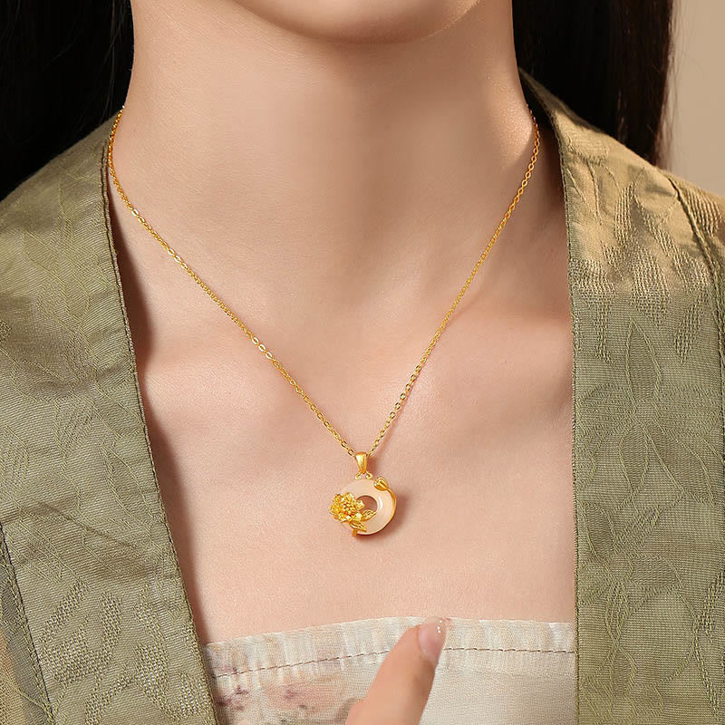 Collier Boucle de Paix en Calcédoine en Argent 925 pour l'Harmonie