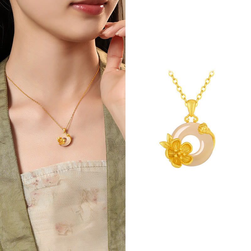 Collier Boucle de Paix en Calcédoine en Argent 925 pour l'Harmonie