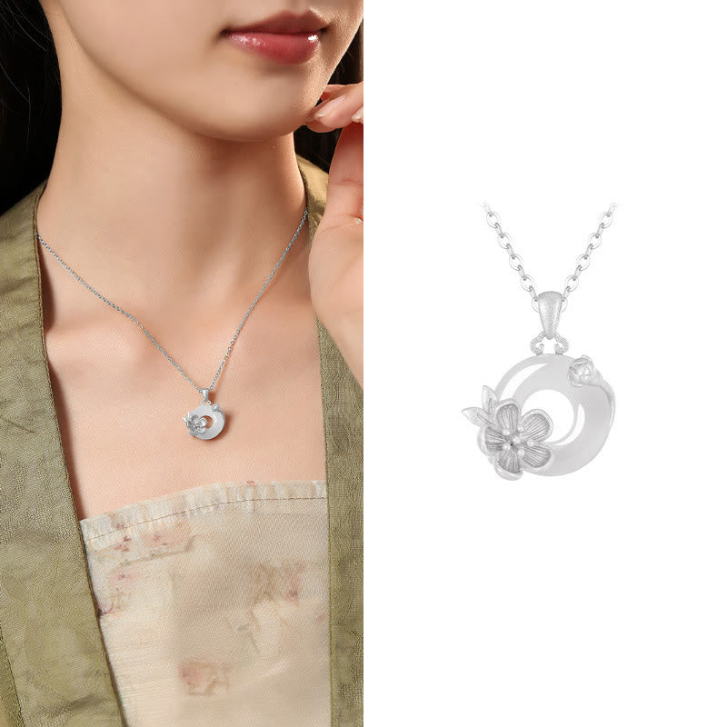 Collier Boucle de Paix en Calcédoine en Argent 925 pour l'Harmonie