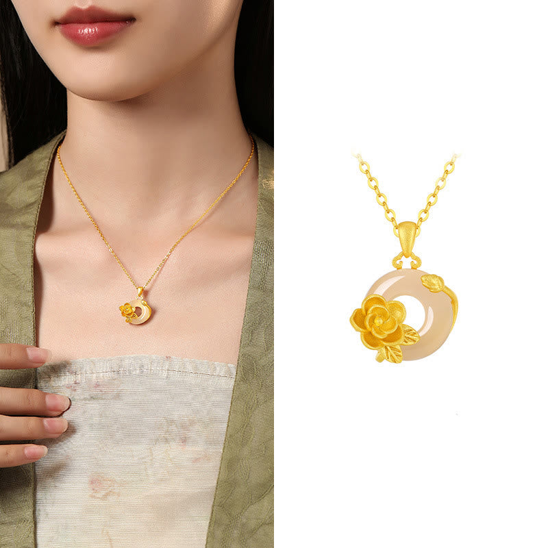 Collier Boucle de Paix en Calcédoine en Argent 925 pour l'Harmonie