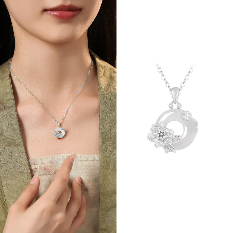 Collier Boucle de Paix en Calcédoine en Argent 925 pour l'Harmonie