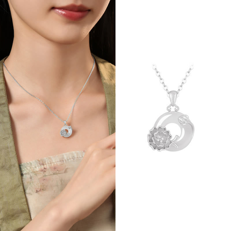 Collier Boucle de Paix en Calcédoine en Argent 925 pour l'Harmonie