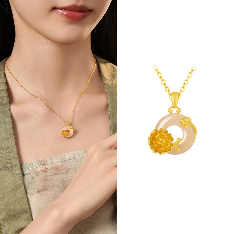 Collier Boucle de Paix en Calcédoine en Argent 925 pour l'Harmonie